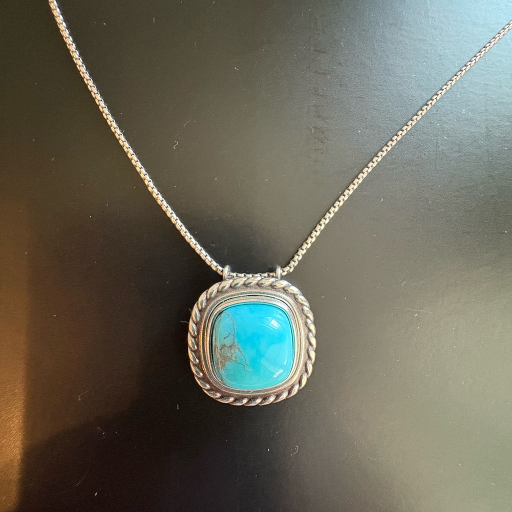 Brighton Turquoise Silvertone pendant Necklace